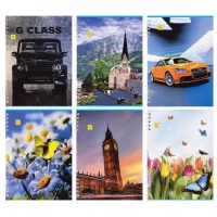 Блокнот А5 Коленкор 40 аркушів, спіраль м'яка обкладинка