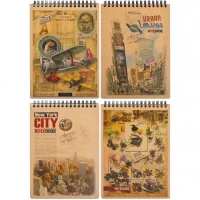 Блокнот A5 "KRAFT" 80л.с. ячейка с перф., спираль