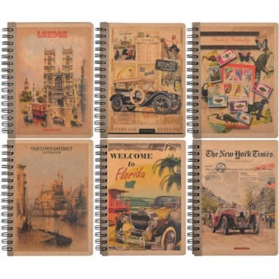Книжка записна A6 KRAFT 80арк., клітинка, спіраль