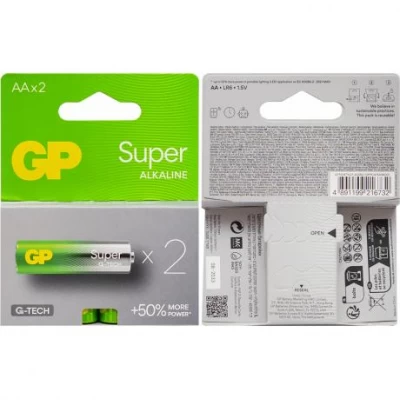 Батарейка GP 15A-U2 лужна LR6, AA по 2 шт. Alkaline Super 216732
