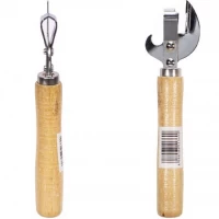 Відкривалка для пляшок та банок 14,5см з дерев'яною ручкою X3-69