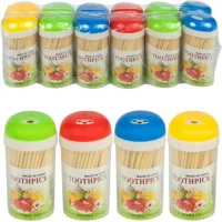 Зубочистки бамбукові Круглий бокс 65мм, 140шт 7*3,5см 839