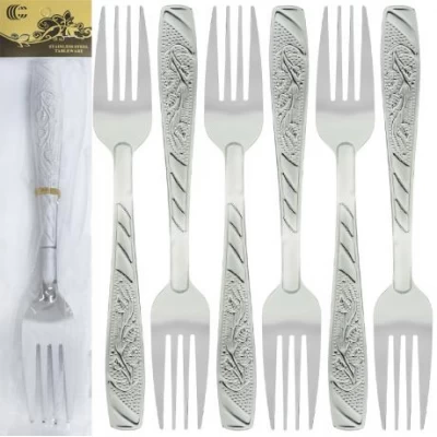 Набір столових виделок 6шт з візерунком Гілка 19,5см 801-BF