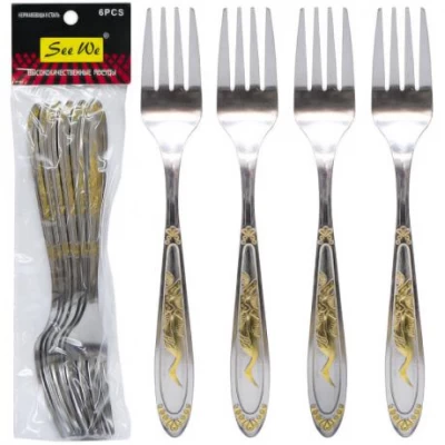 Набір столових виделок 6шт  Золотий птах 21см C 802-BF