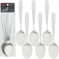 Набір столових ложок 6шт Без малюнка 21см срібло C 806-BS