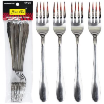 Набір столових виделок 6шт Без малюнка срібло 21см C 806-BF