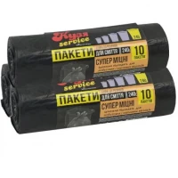 Пакет для сміття надміцний 100х115см 240л 10 штук Кузя Service