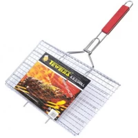 Решітка для мангала велика 45*25*2см, ручка 33см X1-221