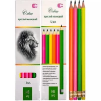 Олівець простий CR255-12 неоновий С