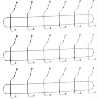 Вішалка настінна на 6 подвійних гачків, 47*8*13 см X2-255 Вішалка настінна на 6 подвійних гачків, 47*8*13 см X2-255