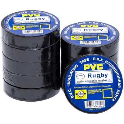 Ізолента ПВХ чорна 20м, 17*0,18мм Rugby Х4-13