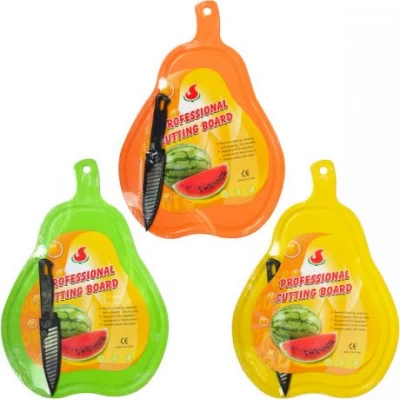 Дошка обробна з ножом Груша 36*25см HL6802