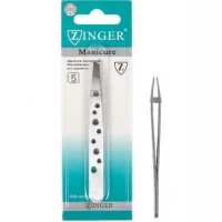 Пінцет скошений Zingko Classic сталь, з дірочками 9,5 см X1-14