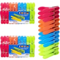 Набір прищіпок для білизни 24шт, довжина 8см, пластик Кольорові 083