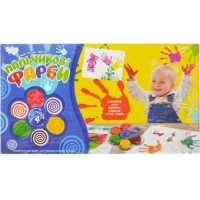 Пальчиковые краски 4 цвета, укр. РК-02-02 Пальчиковые краски 4 цвета, укр. РК-02-02