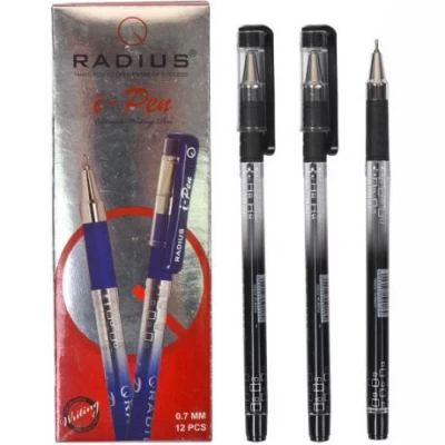 Ручка I Pen RADIUS з принтом 12 штук, чорна