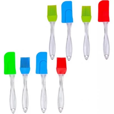 Набор лопатка и кисточка силиконовая прозрачная 17,5см, 16см X3-43