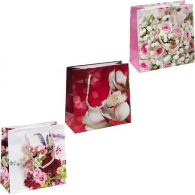 Пакет кольоровий чашка Квіти 16х16х7 см 2001 Пакет кольоровий чашка Квіти 16х16х7 см 2001