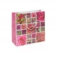 Пакет кольоровий квадрат Квіти 24х24х10 см 4003