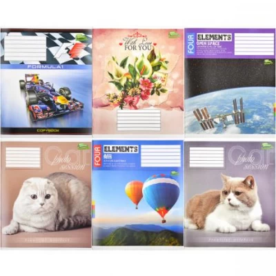 Зошит кольоровий 36 аркушів, лінія Green mix