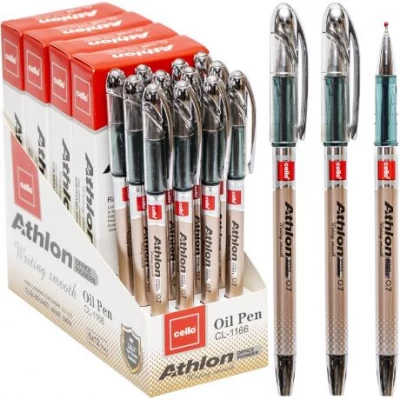 Ручка масляная "Athlon" Cello 1166-12 синяя