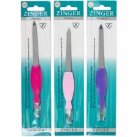 Пилка для нігтів метал з тримером кольорова 18см А85