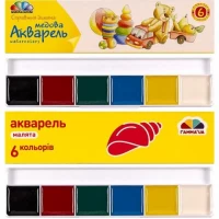 Акварель 6 кольорів Малята картон Гамма 17 * 4,5 см