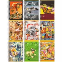 Блокнот А6 Графіка 80арк., клітинка, спіраль асорті