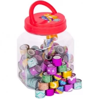 Скотч декоративный в банке 90шт. 1 м "Блестящий" №61 Скотч декоративный в банке 90шт. 1 м "Блестящий" №61