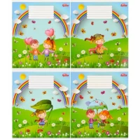 Тетрадь цветная 12 листов, линия "2156" N