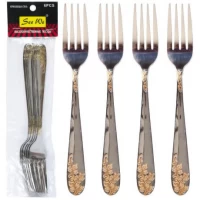 Набір столових виделок 6шт Виноградна гілка золота 21см C 803-BF