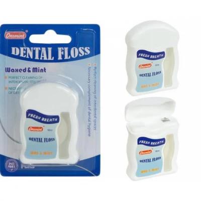 Зубна нитка 6×4,5 см ORAMINT 50м на блістері E222