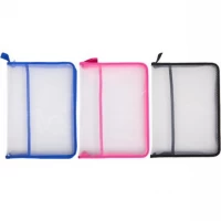 Тека А4-333 на змійці з сіточкою прозора 3 кольори