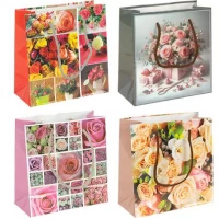 Пакет кольоровий чашка Букет 16х16х7 см 2002