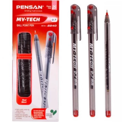 Ручка масляная MY-TECH ET2240-25 червона 2240 Ручка масляная MY-TECH ET2240-25 червона 2240