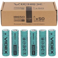 Акумулятори VIDEX Li-Ion 18650-P(БЕЗ ЗАХИСУ) 3400mAh