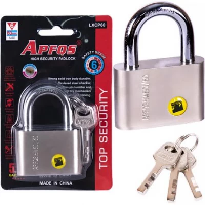 Замок навісний APFQS матовий 60мм на блістері X2-80/LXCP60 Замок навісний APFQS матовий 60мм на блістері X2-80/LXCP60