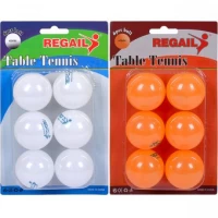 Набор мячей для настольного тенниса желый-белый, 6шт 14-158
