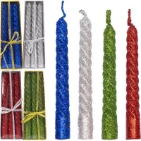 Набор свечей праздничных 3шт с блеском 15см 10-97