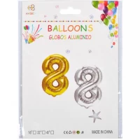 Шарик цифры метализированый №8 40см золото/серебро Шарик цифры метализированый №8 40см золото/серебро