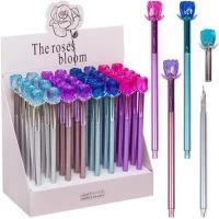 Ручка гелева Роза 6001 синя