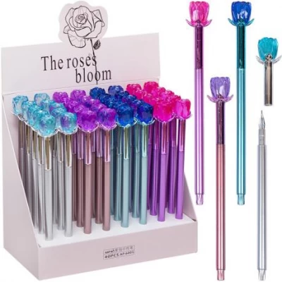 Ручка гелева Роза 6001 синя