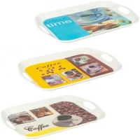 Піднос 37*26*2,5см прямокутний пластиковий з ручками 7014