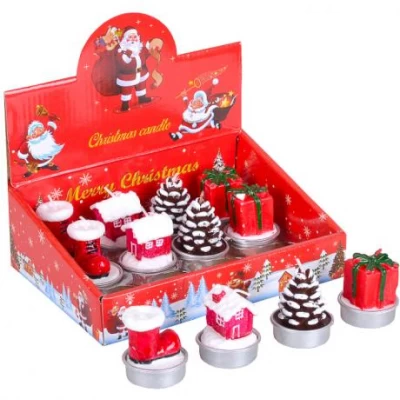 Свічка новорічна Подарунок, Шишка 5 см 12 шт 10-77 Свічка новорічна Подарунок, Шишка 5 см 12 шт 10-77