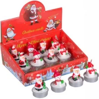 Свеча новогодняя "Дед Мороз, Снеговик" 5 см 12 шт 10-81 Свеча новогодняя "Дед Мороз, Снеговик" 5 см 12 шт 10-81