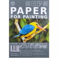 Папір для малювання А4 10 аркушів, 200г/м², в п/п пакеті