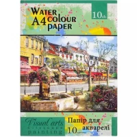 Папір для акварелі А4 10 аркушів, 200г/м², в папці