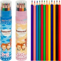 Олівці 12 кольорів в тубусі зі стругачкою 20*3см Puppyred 6120