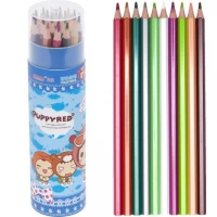 Олівці 24 кольори в тубусі зі стругачкою 20*4,5см Puppyred 6242