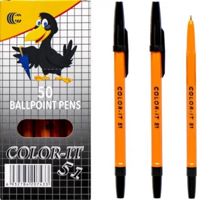Ручка кулькова COLOR-IT CR51-50 чорна Ручка кулькова COLOR-IT CR51-50 чорна